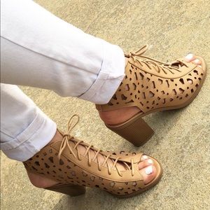 Soda High heel peep toe bootie sandal